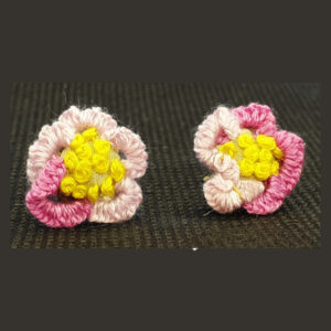 Wild Rose - Handmade crocheted stud earrings
