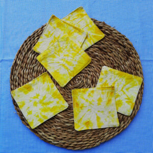 turmeric dyed coasters