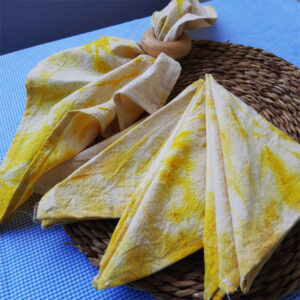 turmeric tie dyed dinner napkins